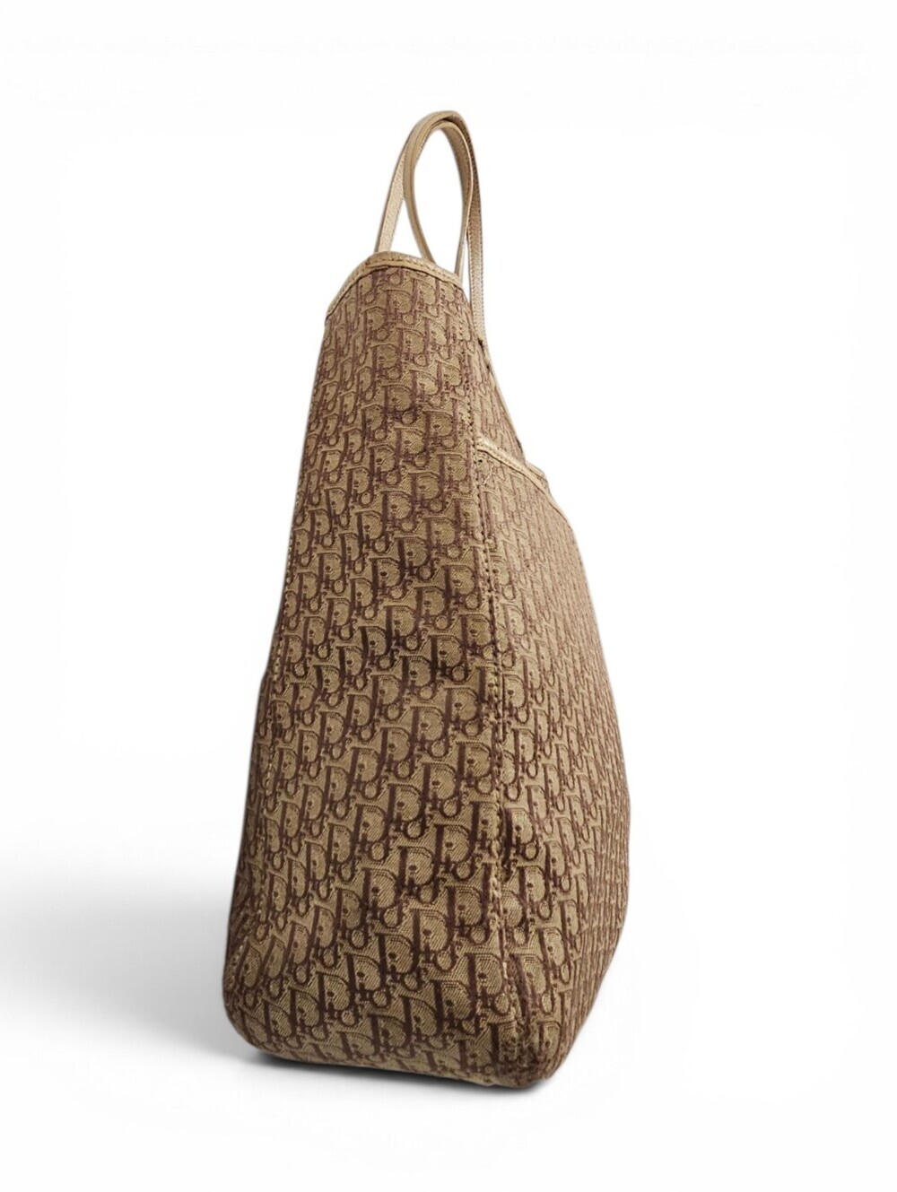 Dior Trotter Diorissimo Monogram Canvas And Leather Tote Bag In Brown And Tan - Picture 4 of 16
